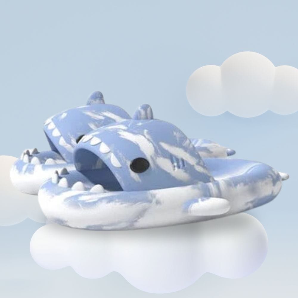 Sharklas azul cielo, chanclas de tiburón