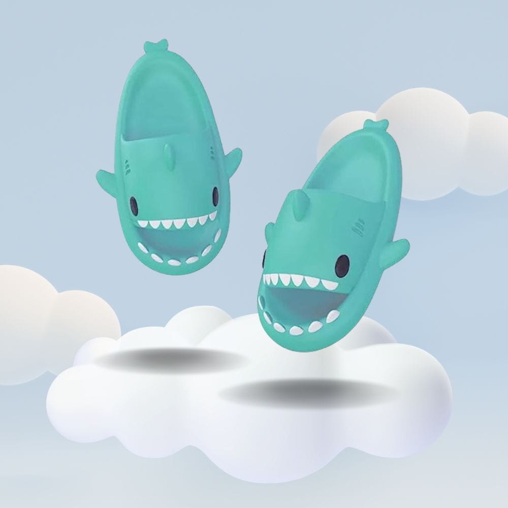 Sharklas Turquesa, chanclas de tiburón Turquesa